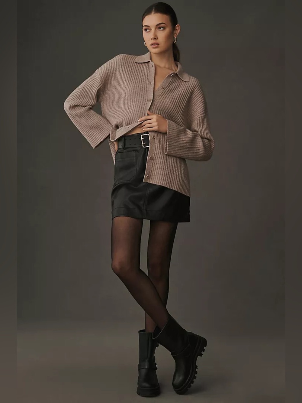 Reformation Fantino Cashmere Collared Cardigan